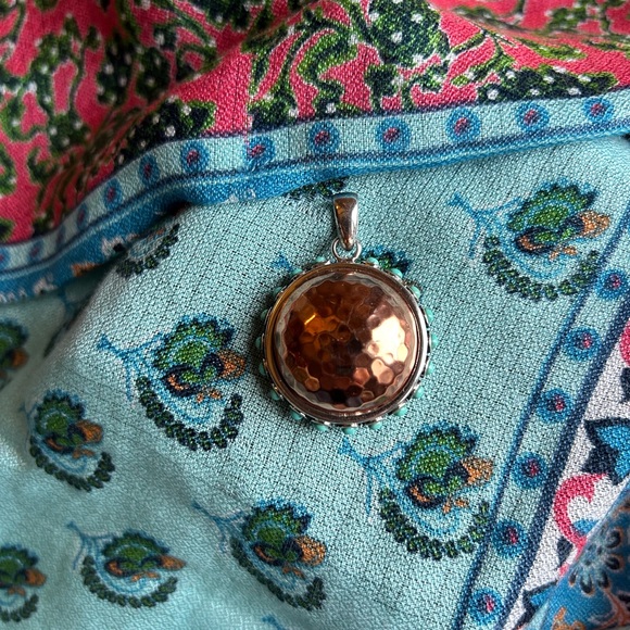 **SOLD**. Barse copper & turquoise pendant - Picture 3 of 5